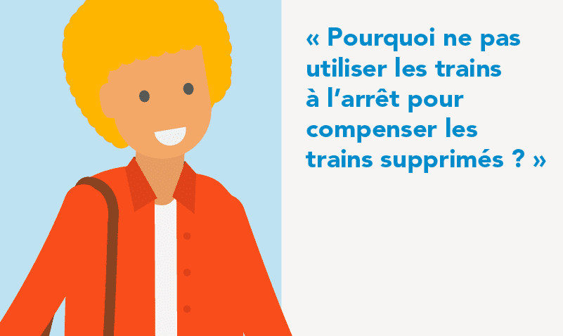 Pourquoi ne pas utiliser les trains à l'arrêt pour compenser les trains supprimés ?