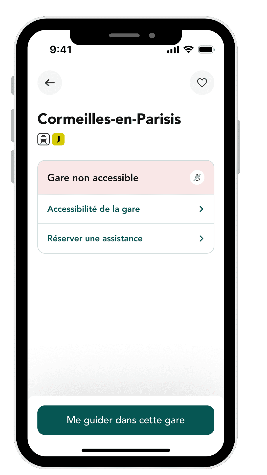 Gare non accessible - Application Andilien