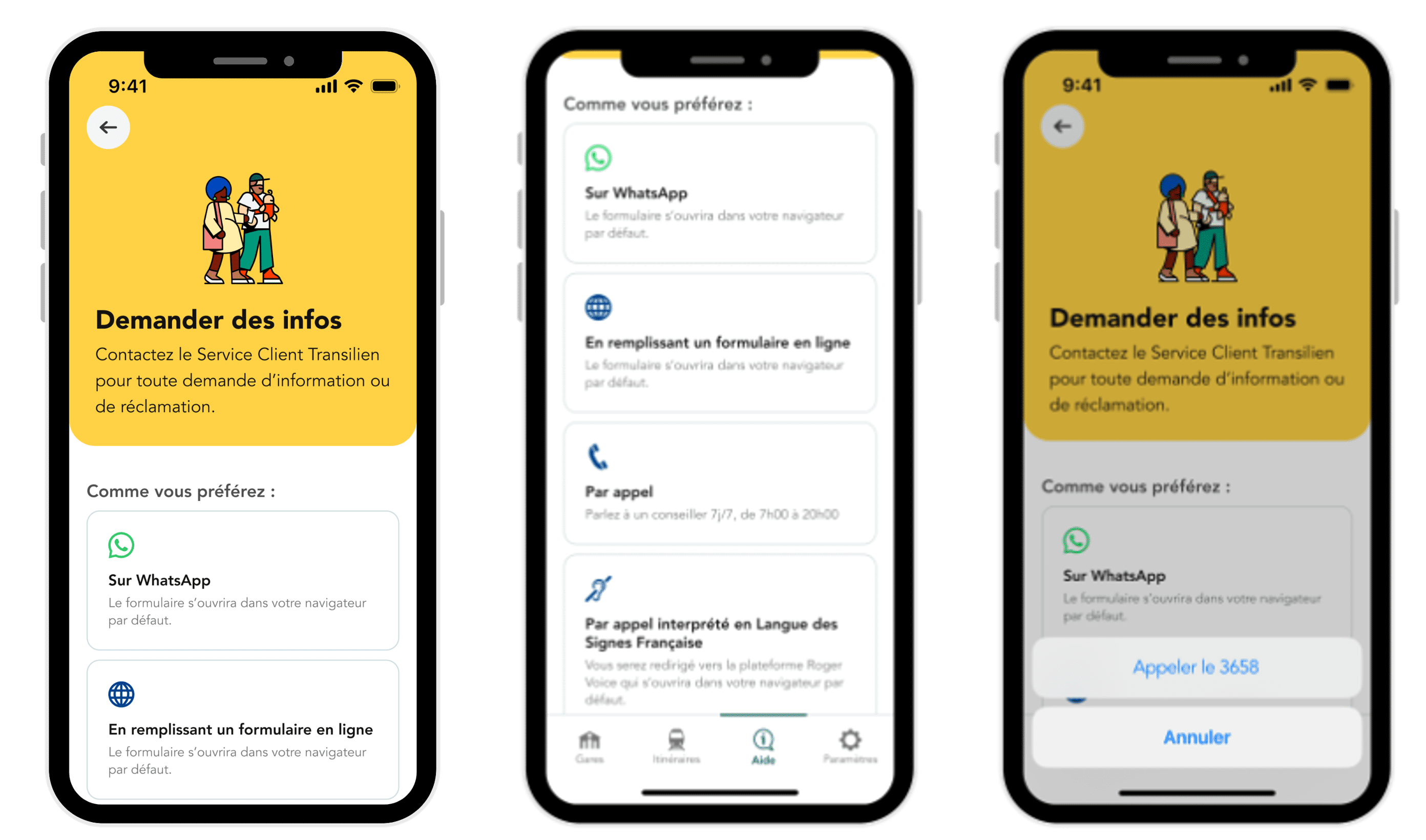 Contacter le service client - Application Andilien