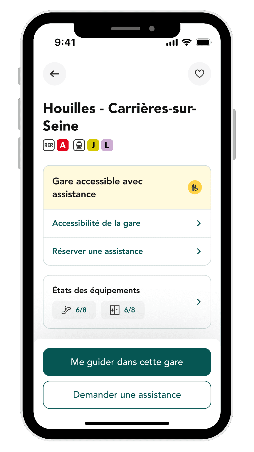 Gare accessible avec assistance - Application Andilien