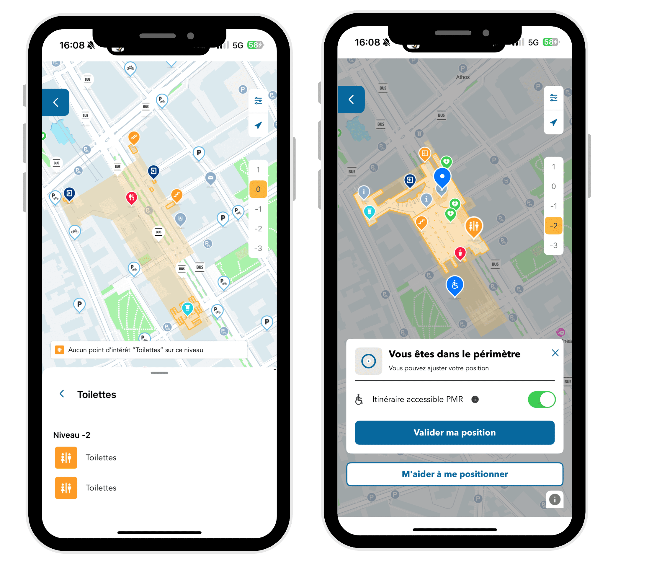 Valider ma position - Application Andilien