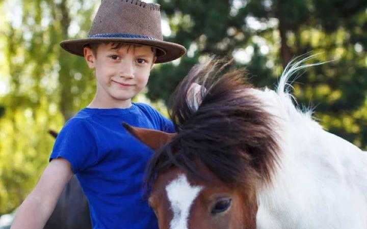enfant avec poney
