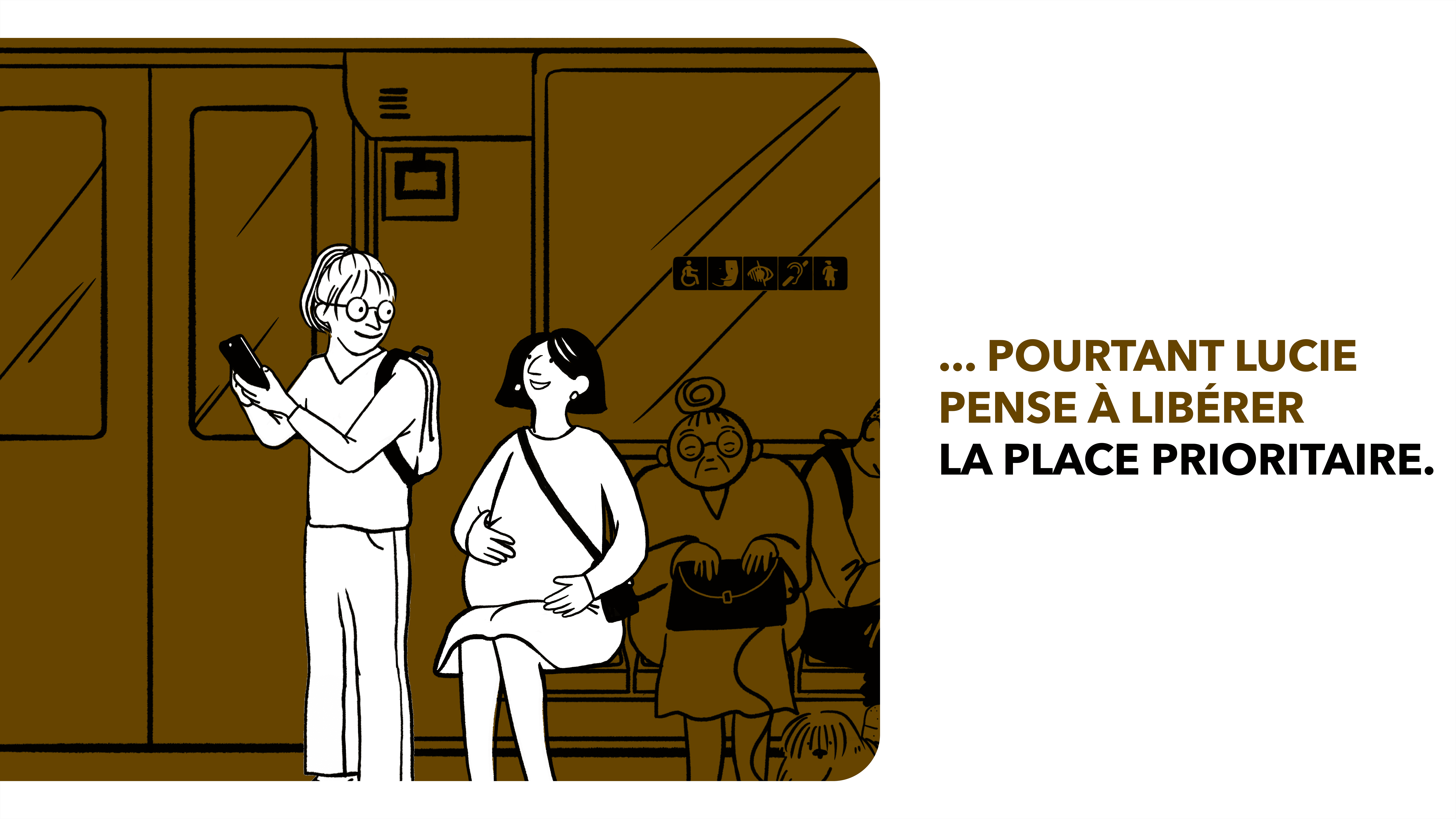 Illustration Lucie - Respect places prioritaires a bord