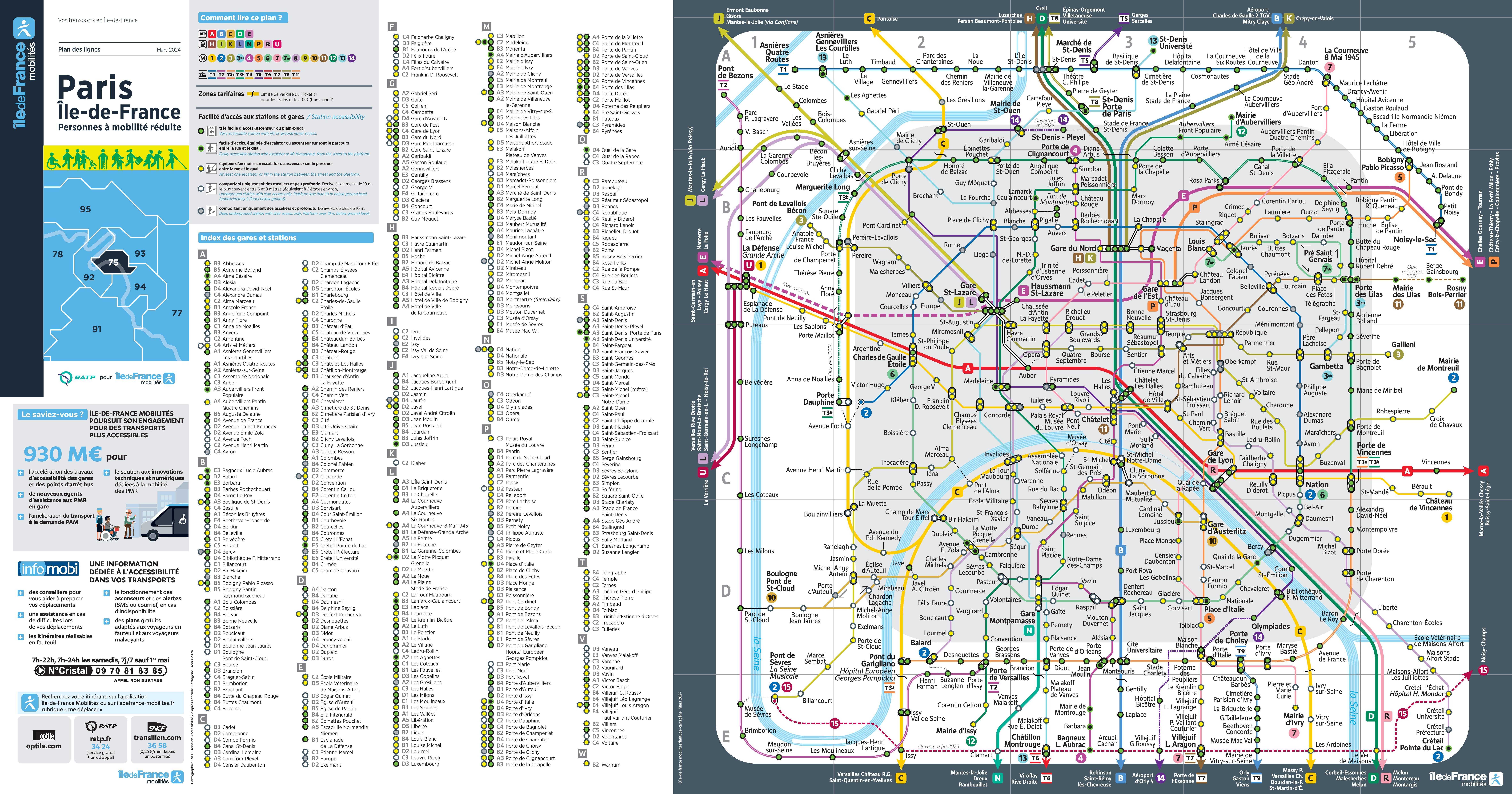 Plan de Paris pour les personnes à mobilité réduite