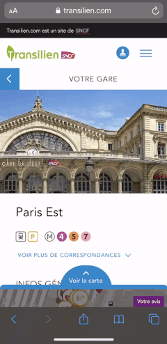 Cartographie dans la page de gare