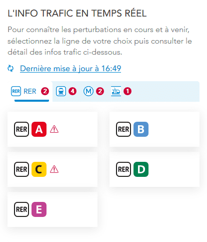 Aperçu de l'info trafic