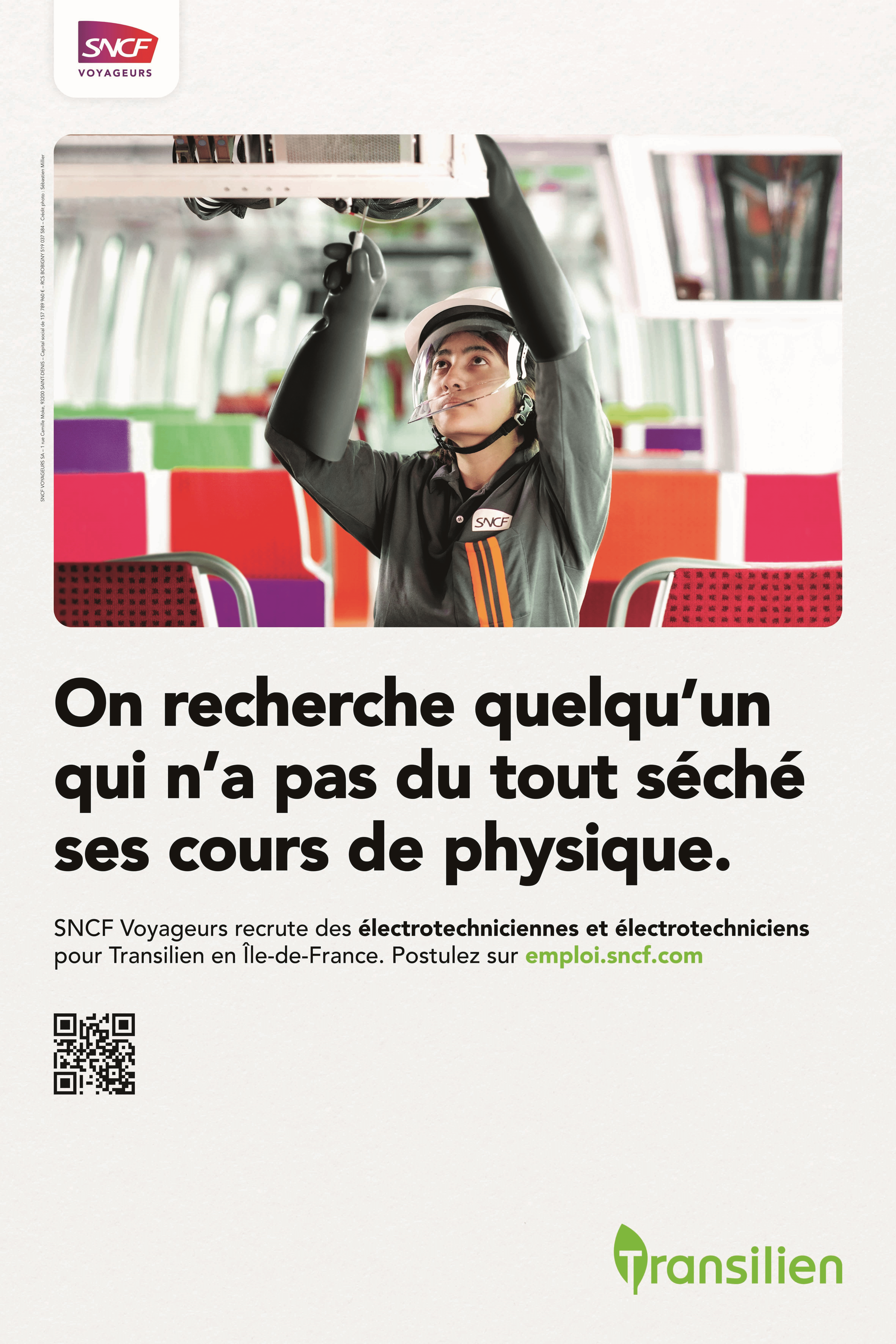 On recherche quelqu'un qui n'a pas du tout séché ses cours de physique.SNCF Voyageurs recrute des électrotechniciens et électrotechniciennes pour Transilien en Île-de-France. Postulez sur emploi.sncf.com. 