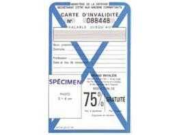 Carte d’invalidité avec 2 barres bleues