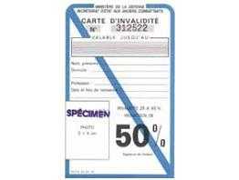 Carte d'invalidité une barre bleue