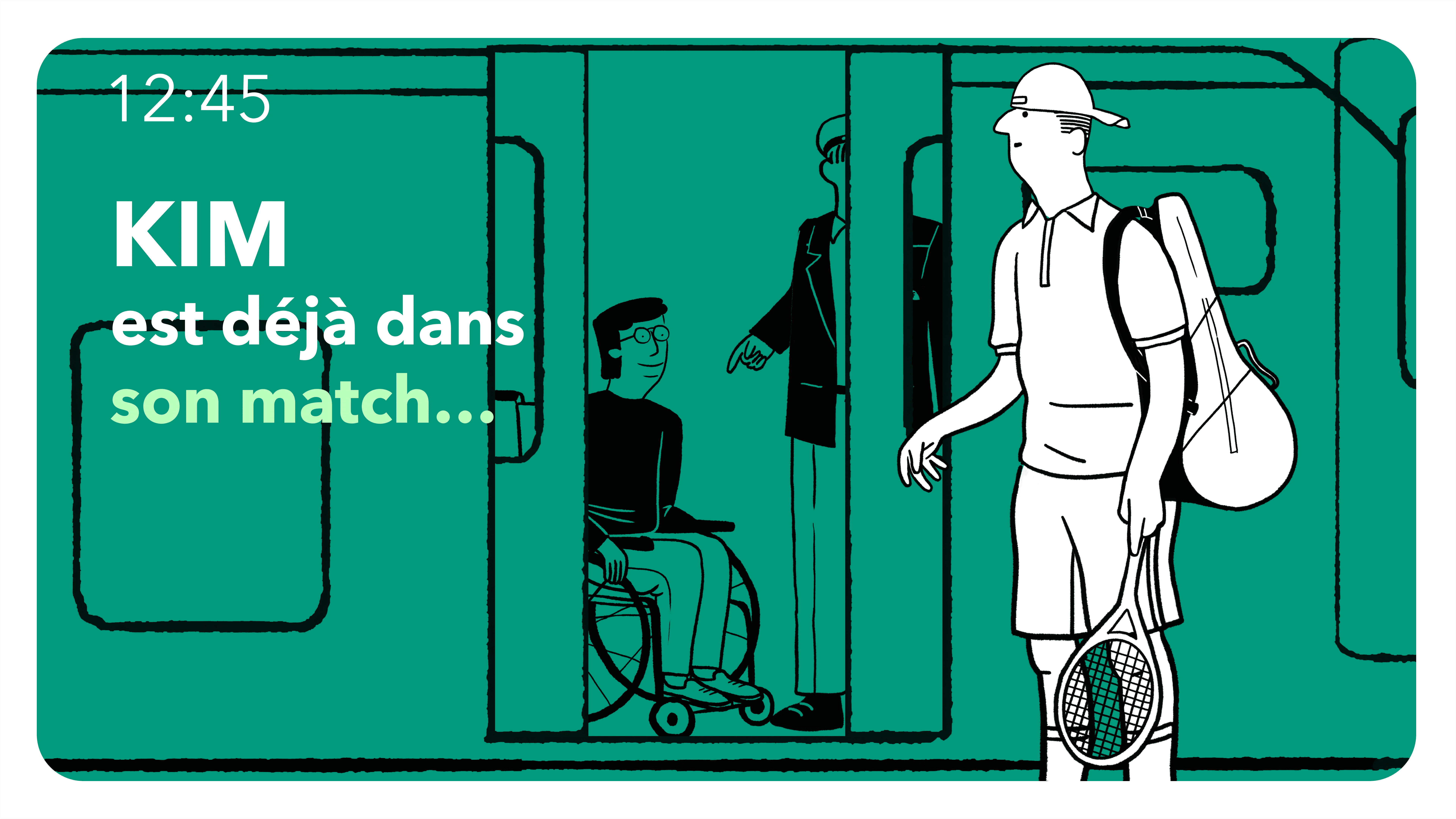 Illustration Kim - Faciliter le passage en entrant / sortant du train 