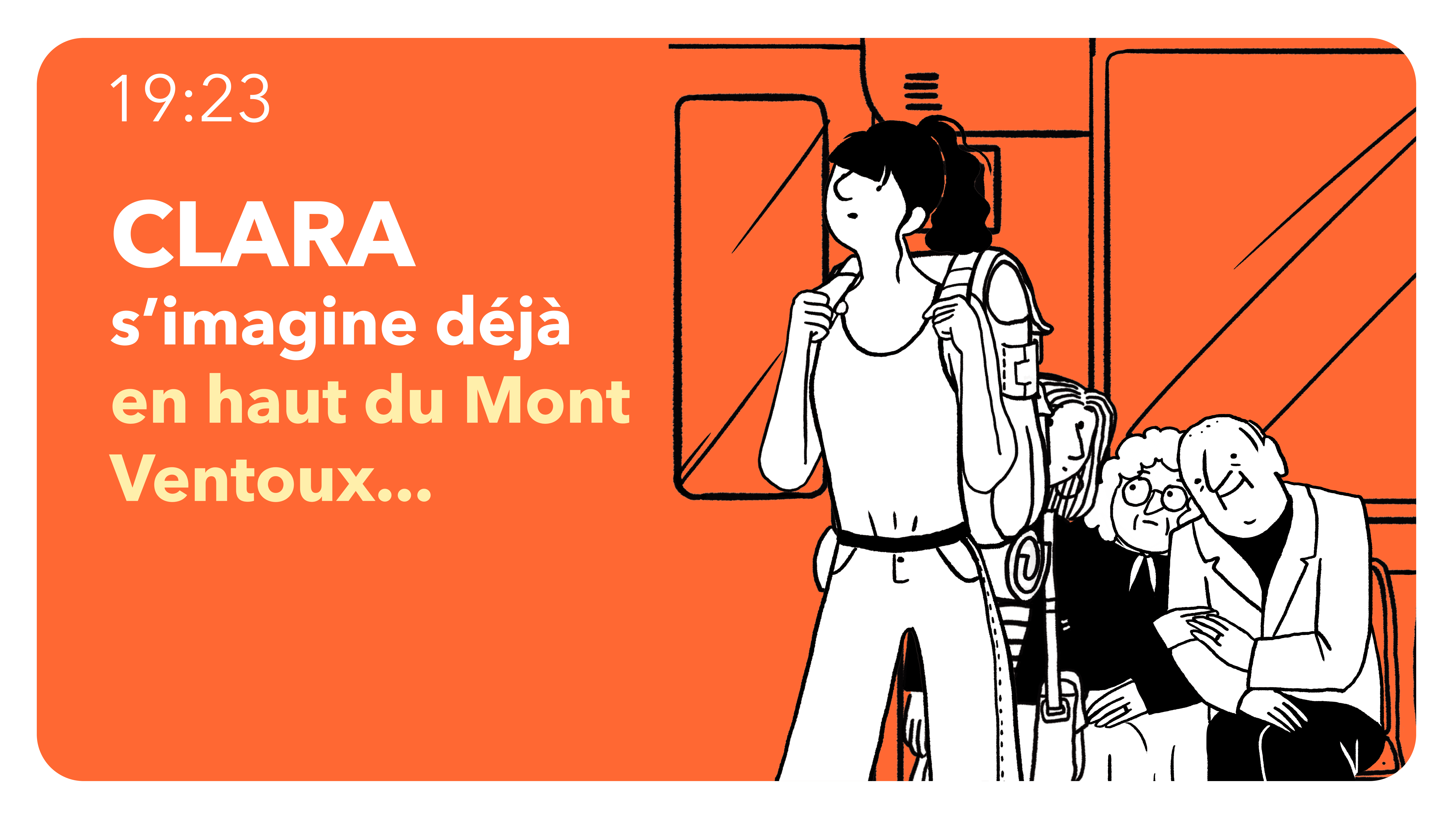 Illustration - Clara fait attention à ses voisins à bord du train