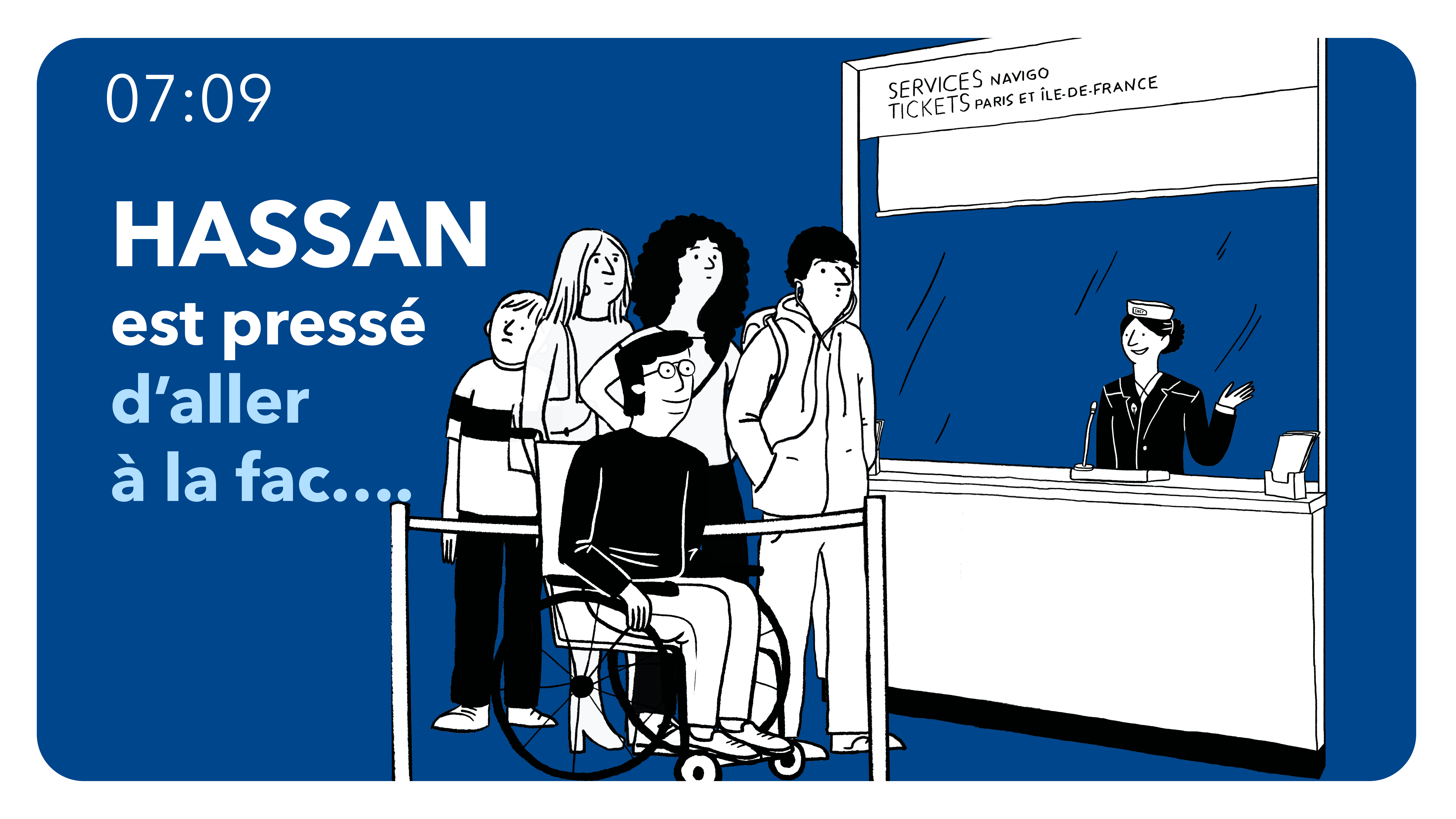 Hassan - Respect accès prioritaire  files d'attente aux guichets 