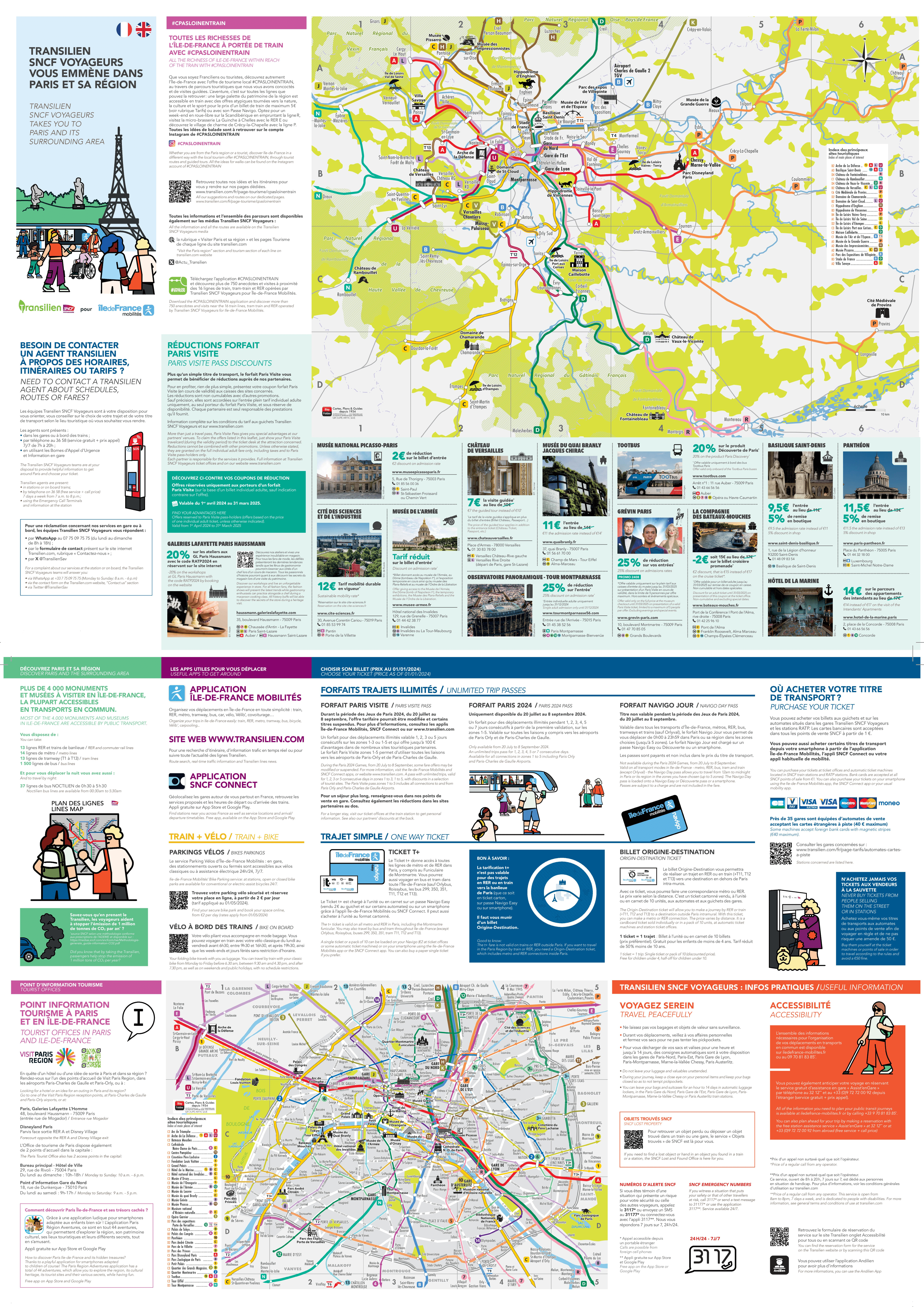 Flyer plans touristiques de Paris et ses environs